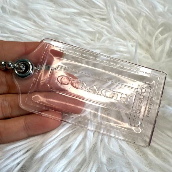 3" COACH Clear Poppy Fob Bag Charm Hang tag Hangtag - Picture 1 of 2
